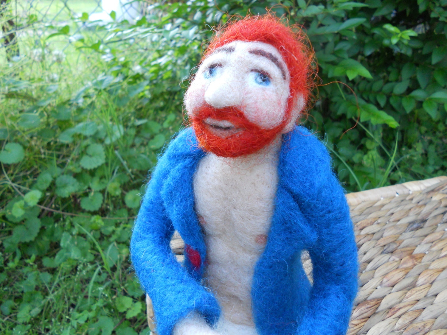 OOAK Jolly Sailor Needle Felted Art Doll / Handmade Sea Captain Figure