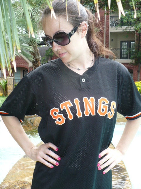 Vintage Rawlings Black Orange Stings Football Jersey size M by KitKatCabaret on Etsy