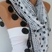 White Scarf Polka Dot Scarf - Cotton Scarf Cowl Scarf with Lace Edge - fatwoman