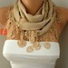 Camel Scarf - Pashmina Scarf - Cowl with Lace Edge - fatwoman
