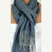 BIG SALE Father's Day Gifts - Men Scarf - Man Scarf - Wool Scarf - Unisex Scarf - Zigzag Cowl Scarf Shawl - Neck Warmer - Blue Gray - Gif