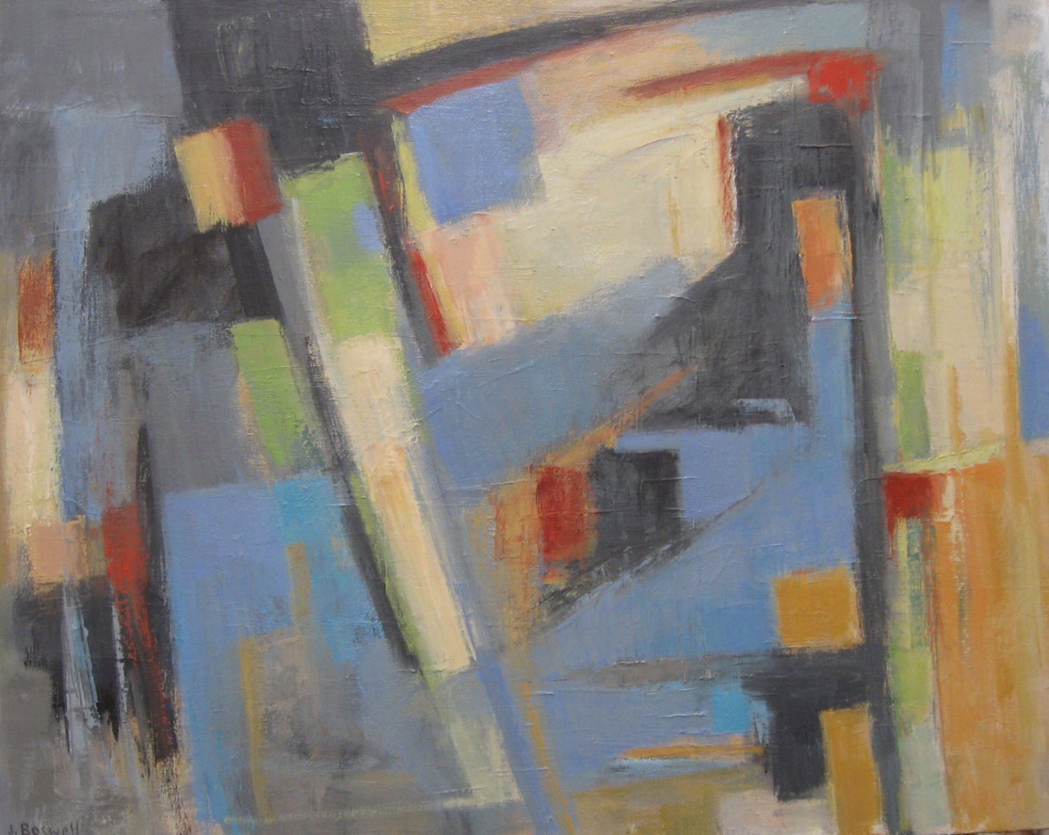 Studio Sale Jennifer Boswell Original Abstract Expressionist Modern Art Pallete Knife Oil Painting 24x30 Canvas