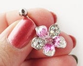 Pink Tropical Flower Belly Button Jewelry Ring