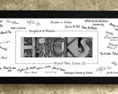 Personalized WEDDING GUEST BOOK - Alphabet Art Photos Guest Book, Unique Wedding Guest Book Alternative, Wedding Decoration