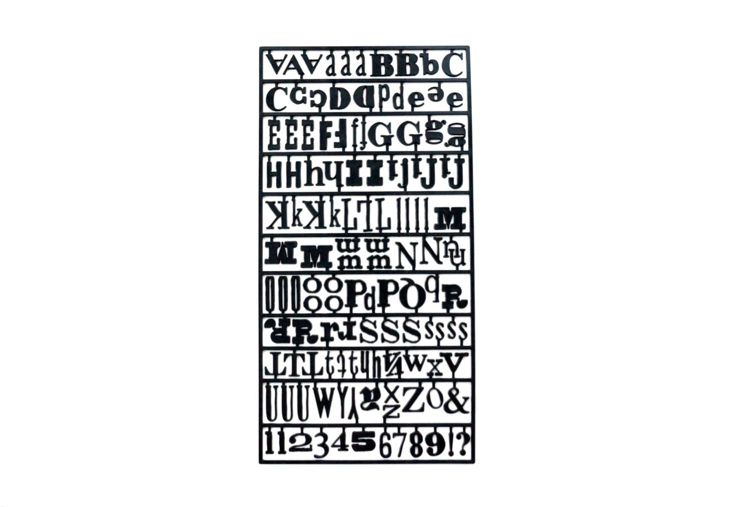Alphabet Parts (Set of 126 Plastic Letters, Numbers and Punctuation) - Use for paper projects, cards, altered art