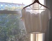 Lovely cloud scalloped mesh top