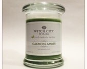 Oakmoss Amber scented soy candle 8 oz. jar Groomsman gift/ Father's Day/ Wedding gift/ Mother's Day