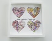 Unique Wedding Gift Personalized Map Heart Art Gift - Any Location Available - Gift for Bride Gift For Groom