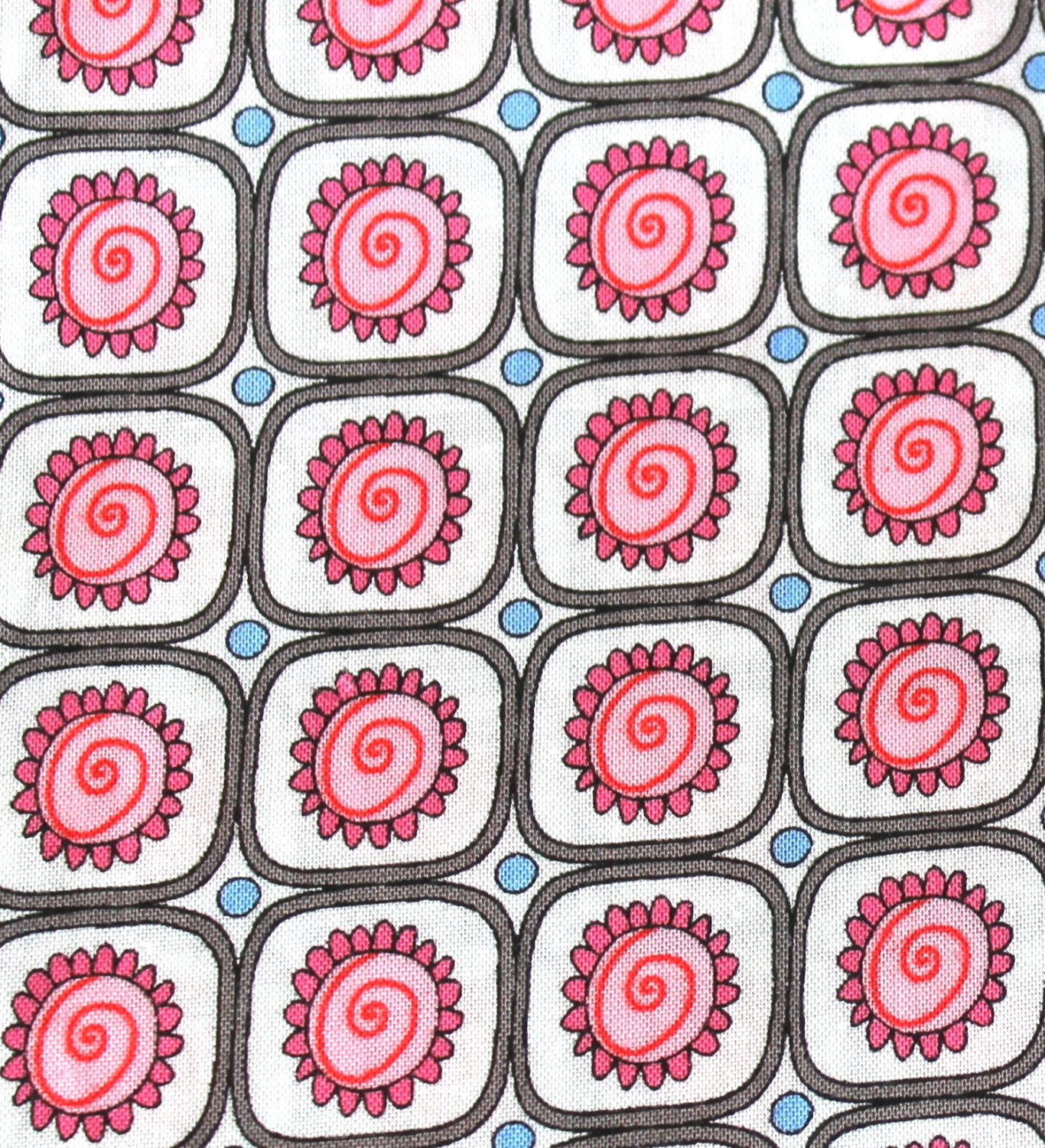 St. Ives Stripes Floral Stamps Pink Fabric, Out Of Print, Hard To Find, 1/2 Yard