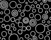 Premier Prints Circles Black/White, Screen Printed on Cotton Duck, 1/2 Yard by 54 Inches Wide
