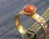 Red Jasper Brass ring. size 5.5. free shipping.
