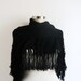 Shawl,Black,Shawl ,Wrap ,(mercerized wool) stole ,capelet ,lacework ,gift for her winter, collar,wrap,stole,collar,cowl,winter,gift