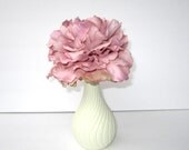Single Mauve Silk Floral Arrangement In A White Textured Vase
