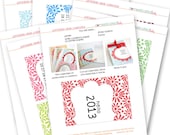 4x6 DIY Printable 2013 Desk Calendar, digital pdf file