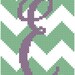 Chevron Style with Initial Cross Stitch Pattern 4" x 6" You choose the letter