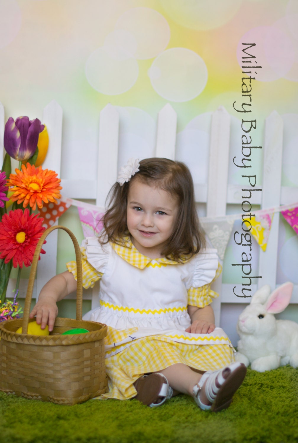 Fabric Bunting/Banner in MINI size in Yellow, Pink, Orange and Gray