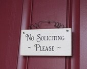 READY TO SHIP  No Soliciting Please Wood Primitive Door Sign