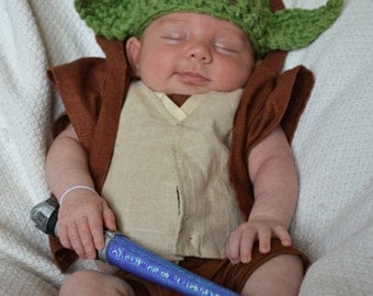 Chunky Yoda  Hat "Star Wars Inspired" / Beanie - GREAT for Star Wars fans (0-3 / 3-6 / 6-12 month sizes)