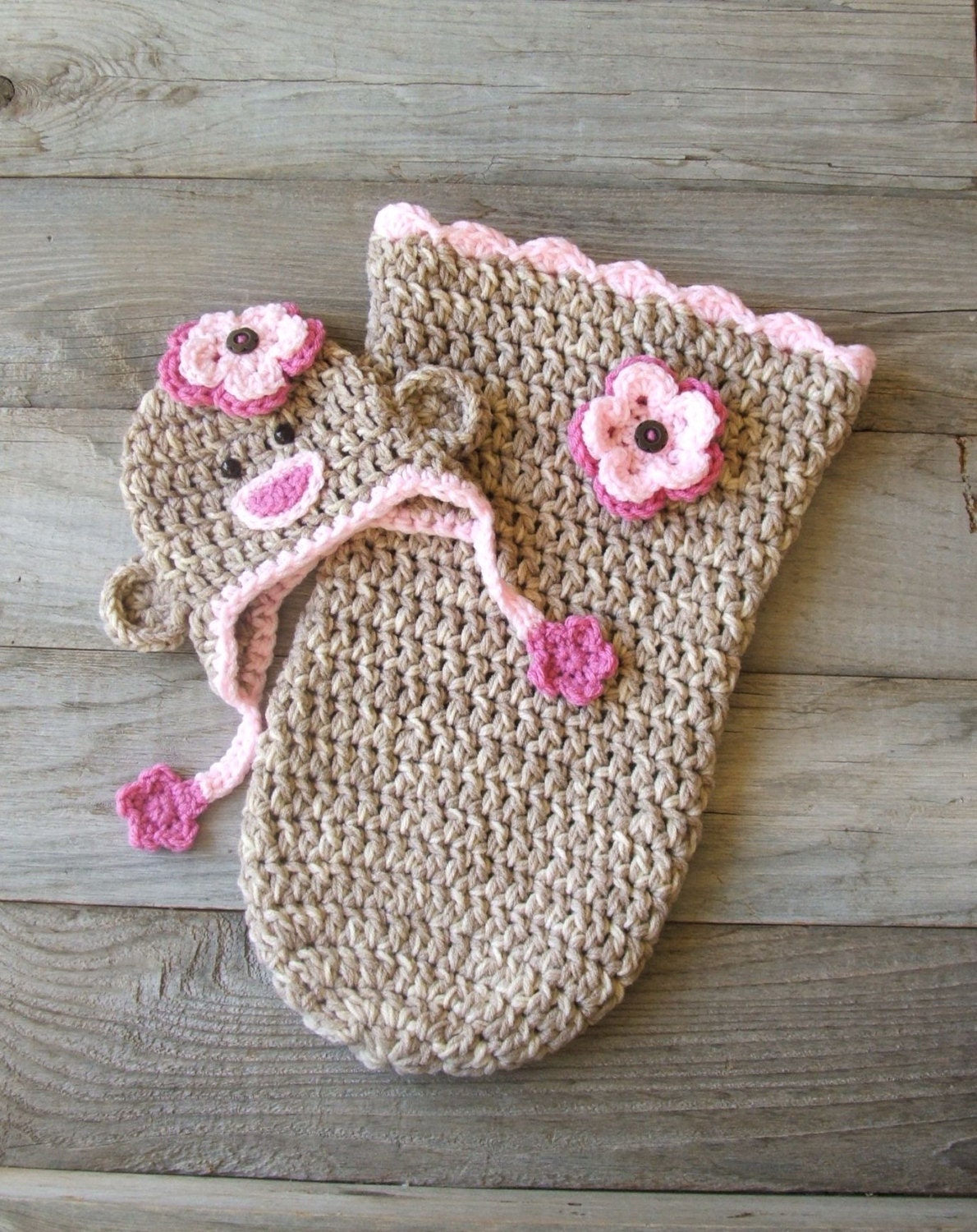 Piglet / Pig Hat & Diaper Cover Set, inspired by Winnie the Pooh (NEWBORN or 3-6 Month size)