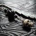 Poe Nevermore Grimoire Bookmark Onyx and Silver Skull with Raven Feather, Labradorite and Swarovski Crystals
