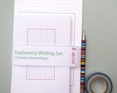 Stationery Writing Set - Red White and Blue Design - 10 sheets and envelopes - UK seller