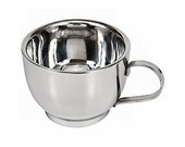 Shaving Mug Bright Chrome Finish Bowl with Handle, New in Box for Soap, Candles, Other Crafts
