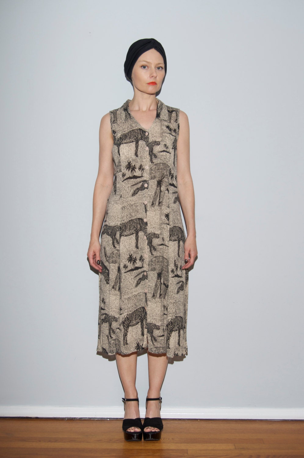 Zebra Print Rayon Dress