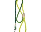 Rope dog leash dog collar pet accessory dog lead: Small gradient green cotton rope leash