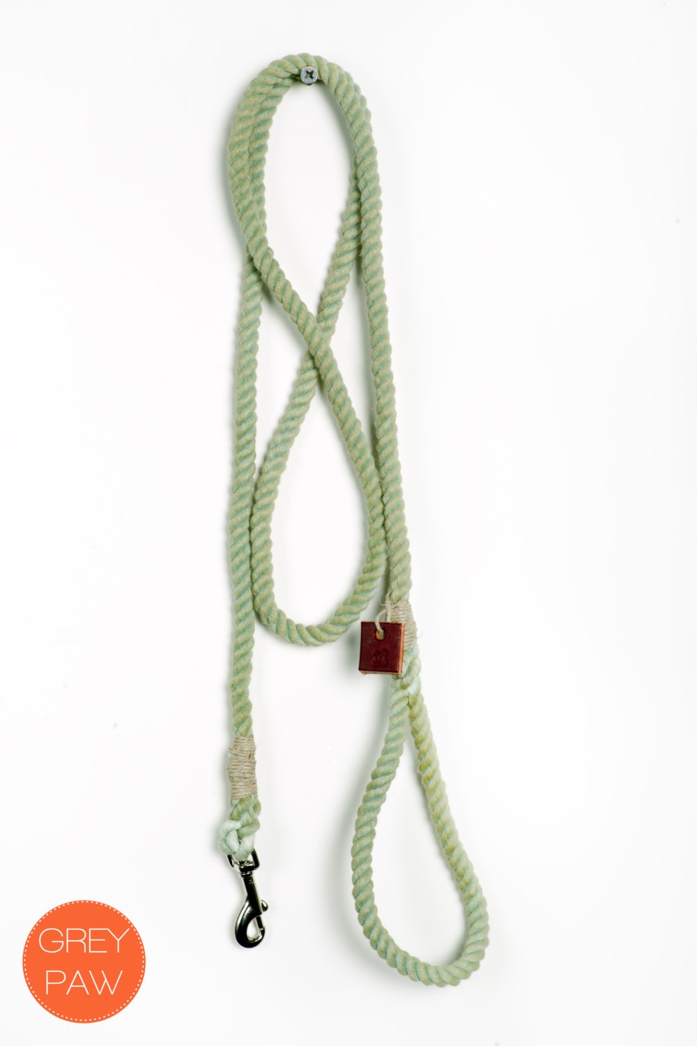 Cotton rope dog leash dog collar pet accessory dog lead: Small avocado green cotton rope leash