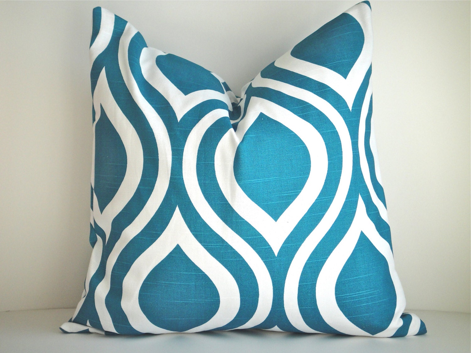 SET Of TWO- 22x22 Designer Pillow In Emily Aquarius  - Front And Back