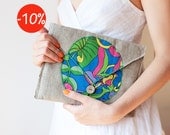 iPad sleeve or case - Tropical design - Floral - Natural materials - Bright colors - Brazil - OOAK