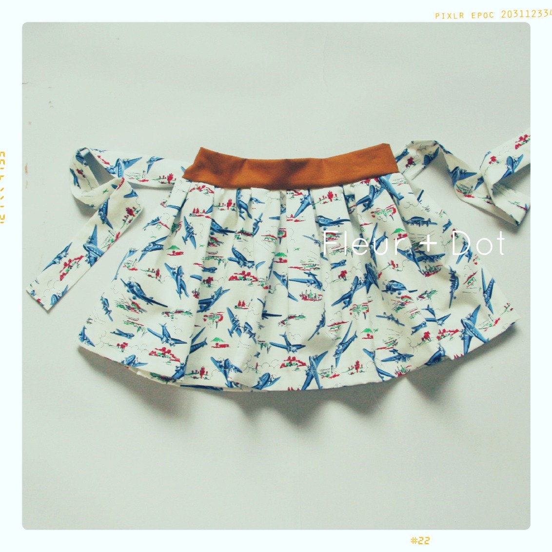 Girls Twirl Skirt: Take Flight Skirt with Sash Spring Summer Collection from Fleur and Dot