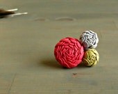 Watermelon Pink, Grey and Mustard Brooch Pin . Gifts for Her . by ponyupdesigns . spring color