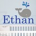 Children Wall Decal Baby Whale with Personalized Name Vinyl decal