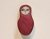 Wrapped Baby- Matryoshka Ceramic Brooch