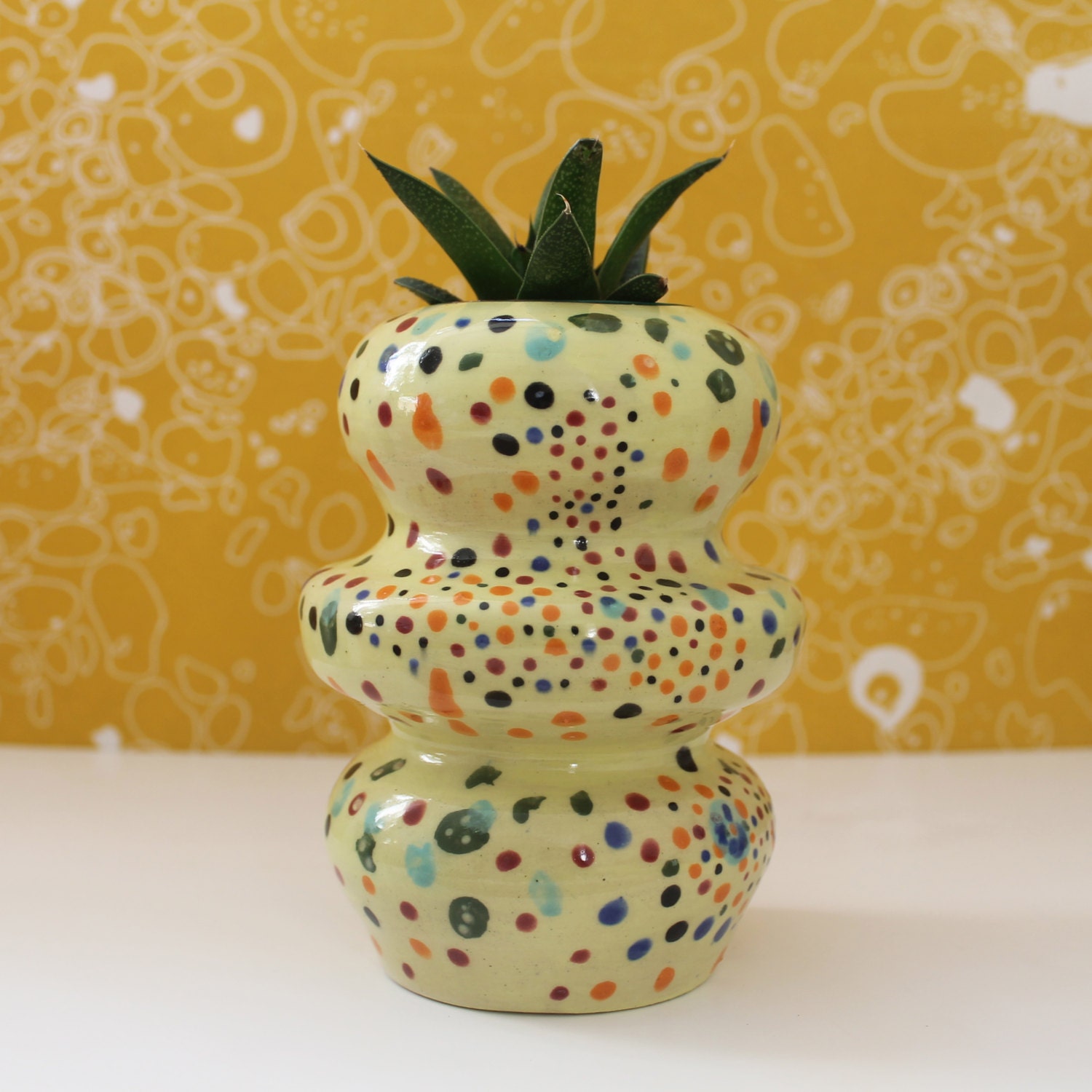 Candy-Polka-Dot- Ceramic Vase
