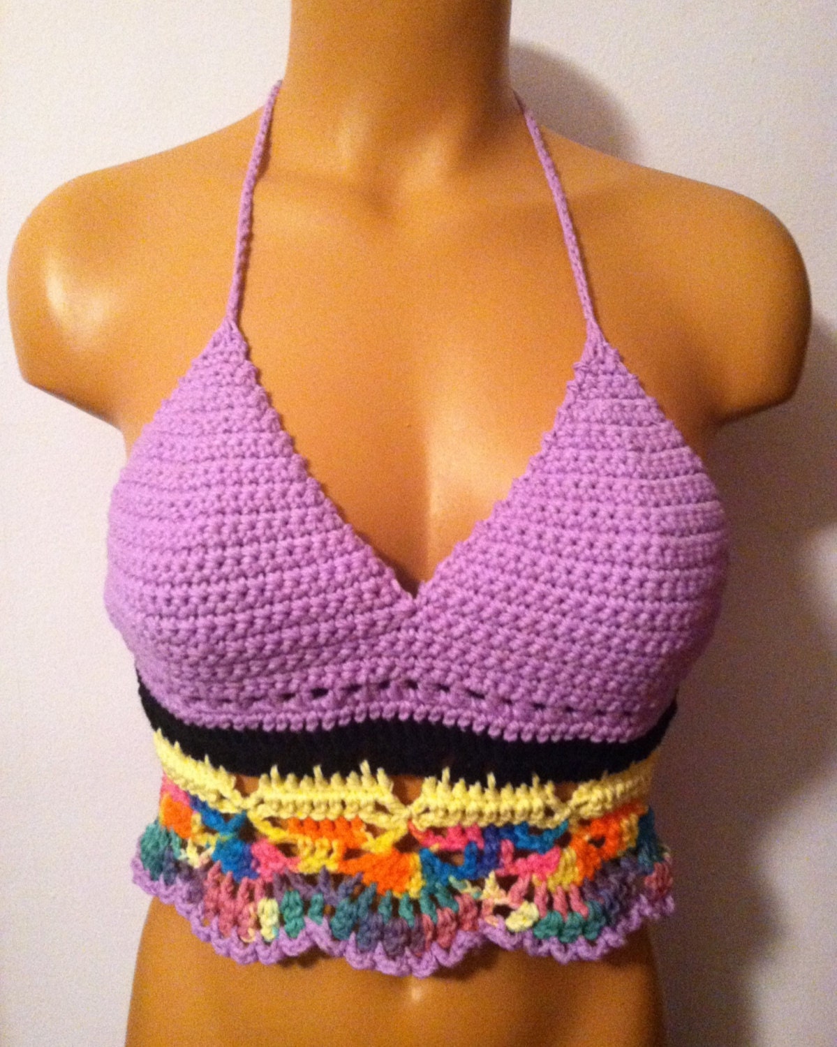 SALE - Music Festival Hippie Lavender Halter Top - Made To Order