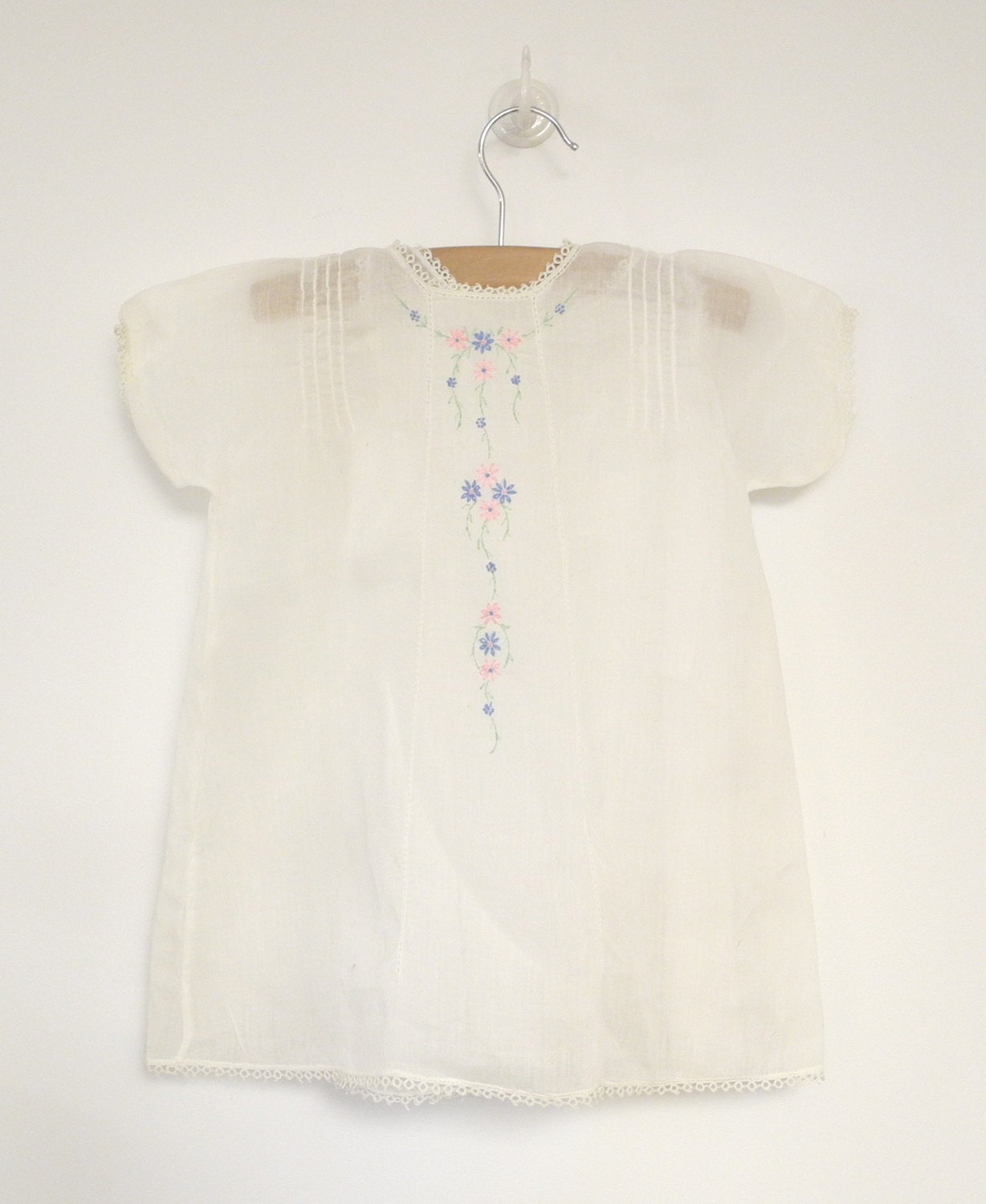 1940's Handmade, White Cotton Voile Embroidered and Tatted Lace Dress with Coordinating Petticoat-207