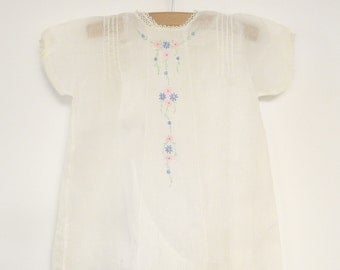 1940's Handmade, White Cotton Voile Embroidered and Tatted Lace Dress with Coordinating Petticoat-207