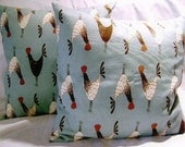 Pair of Pillow Covers 18 x 18 Rooster by Lilikins Home