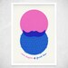 Venn Diagram of Facial Hair - A3 Art Print - wall art, wall decor, beard art, typographic, hand lettering