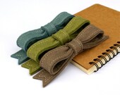 Wool Felt Bow French Barrette // Garden // LoftFullofGoodies