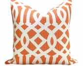 Schumacher Imperial Trellis pillow cover in Mandarin - 20 x 20