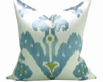 Raja Embroidery pillow cover in Sky - 20 x 20