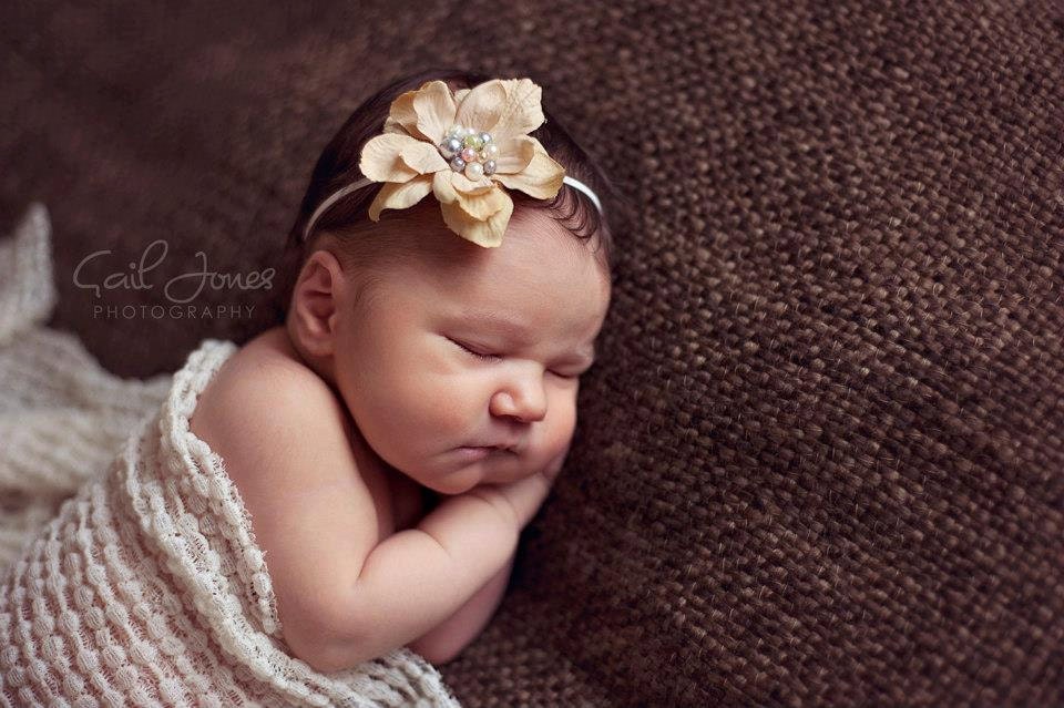 Vintage cream flower headband - All Sizes - Perfect for Photoshoots