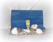 Seashell Treasure Chest, Bank, Seashell box, Jewelry box, trinket box, Ocean decoration