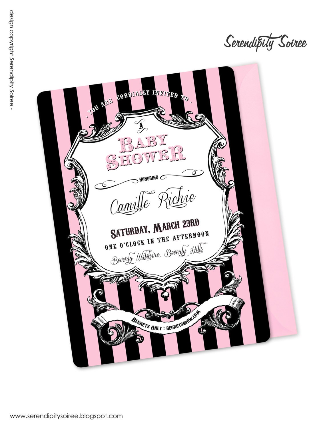Luxury Paris Hotel- Custom Printable Invitation - Lux Baby Shower - Hotel Event, Hotel party Il_170x135