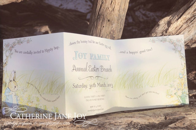 Here comes Peter - Custom printable Trifold Invitation - Hand Illustrated by Catherine Jane Il_170x135