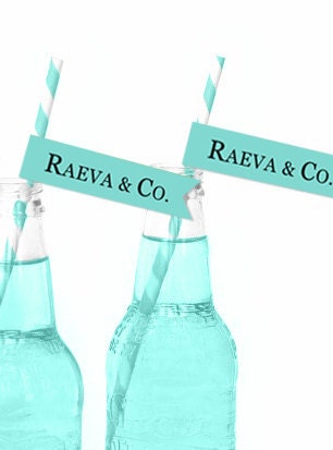 Custom Printable Drink/Straw Flags- Your name and Co. ,Breakfast at, Birthday, Bridal Shower, Sweet Sixteen, Quinceanera Il_570xn