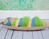 Springtime Caterpillar Hat and Cocoon - Photo Prop - Available in Newborn Size - Pink or Blue